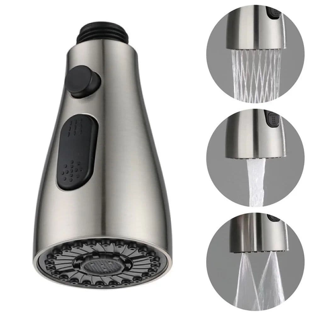 image-Pull Out Spray Shower Head Replacement Tap Sprayer 3 Modes Adaptor Washbasin Faucet Extender Aerator Bubbler Nozzle Kitchen Tap
