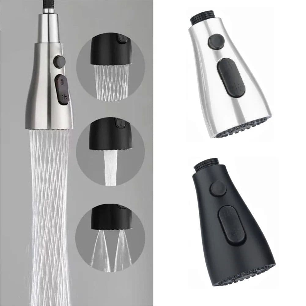 image-Pull Out Spray Shower Head Replacement Tap Sprayer 3 Modes Adaptor Washbasin Faucet Extender Aerator Bubbler Nozzle Kitchen Tap