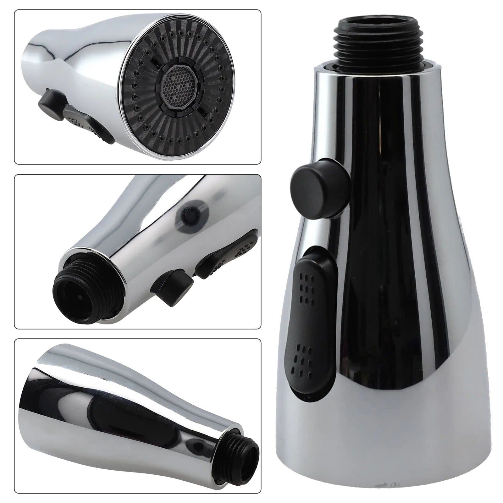 image-Pull Out Spray Shower Head Replacement Tap Sprayer 3 Modes Adaptor Washbasin Faucet Extender Aerator Bubbler Nozzle Kitchen Tap