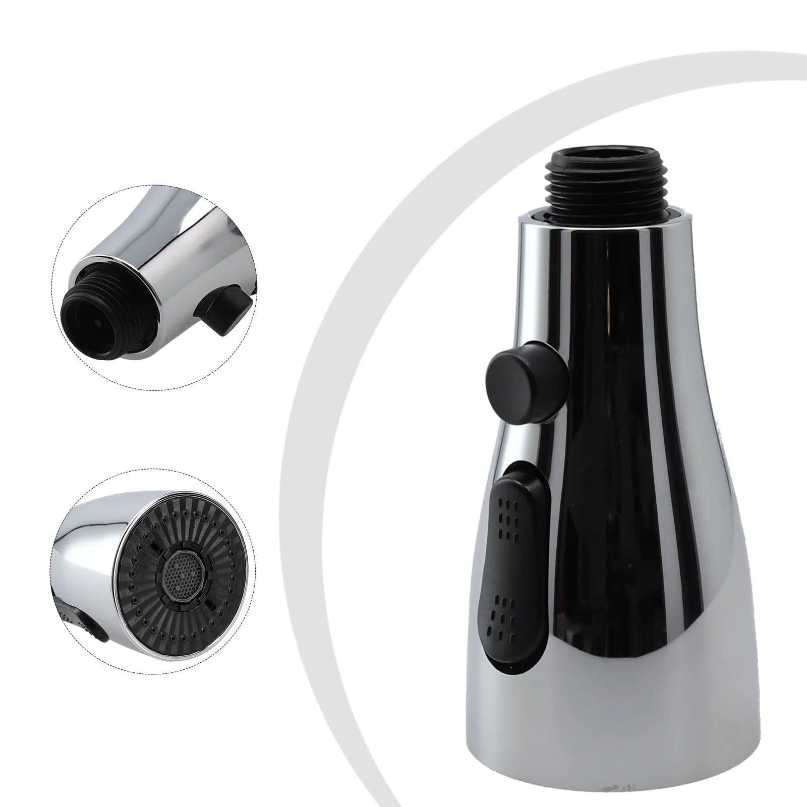 image-Pull Out Spray Shower Head Replacement Tap Sprayer 3 Modes Adaptor Washbasin Faucet Extender Aerator Bubbler Nozzle Kitchen Tap