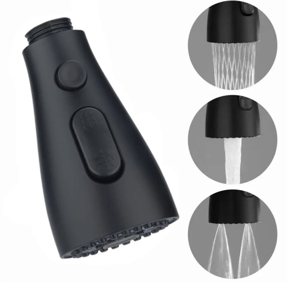 image-Pull Out Spray Shower Head Replacement Tap Sprayer 3 Modes Adaptor Washbasin Faucet Extender Aerator Bubbler Nozzle Kitchen Tap