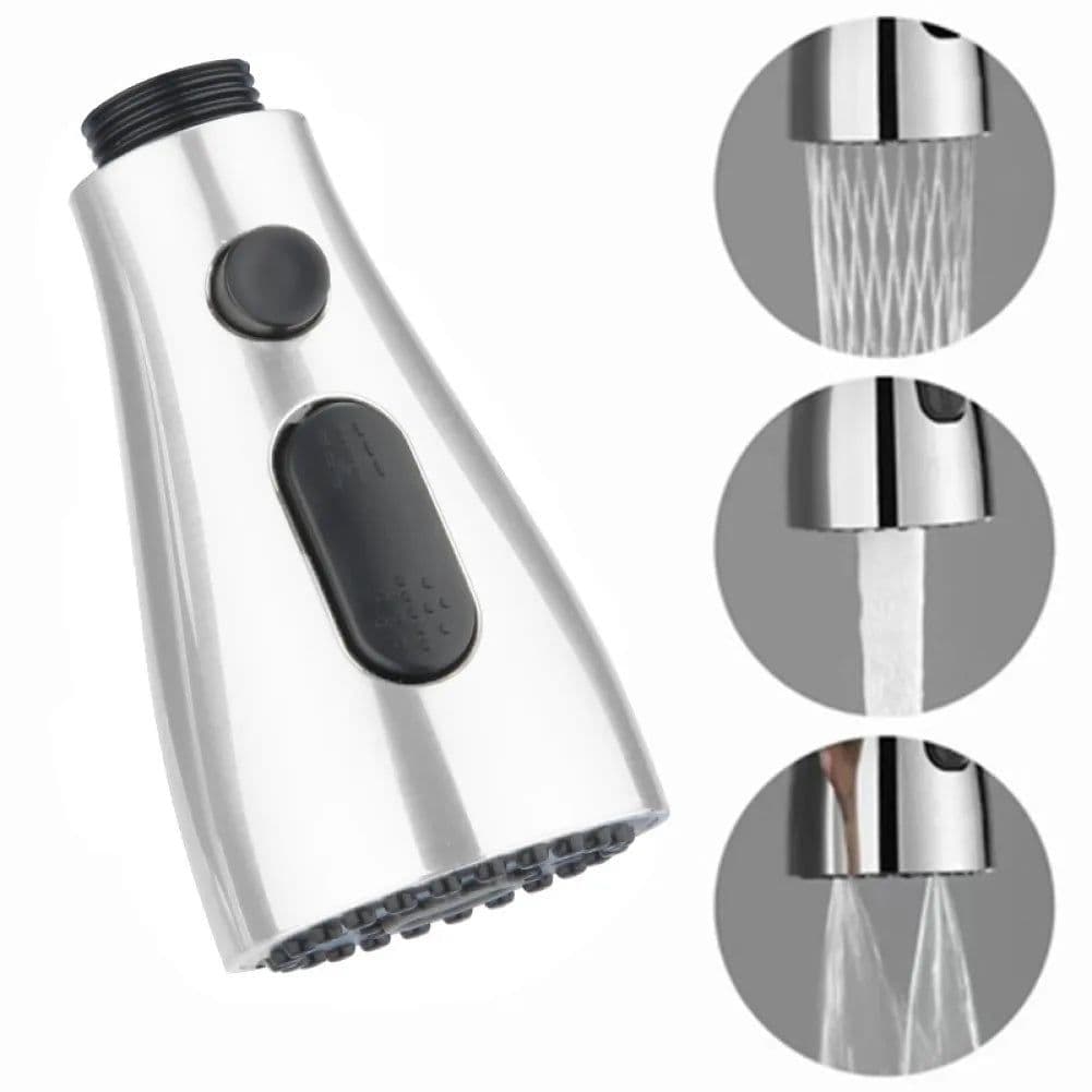 image-Pull Out Spray Shower Head Replacement Tap Sprayer 3 Modes Adaptor Washbasin Faucet Extender Aerator Bubbler Nozzle Kitchen Tap