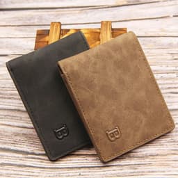 image-New Short Men Wallets Slim Card Holder Male Wallet PU Leather Small Zipper Coin Pocket Man Purse Wallet