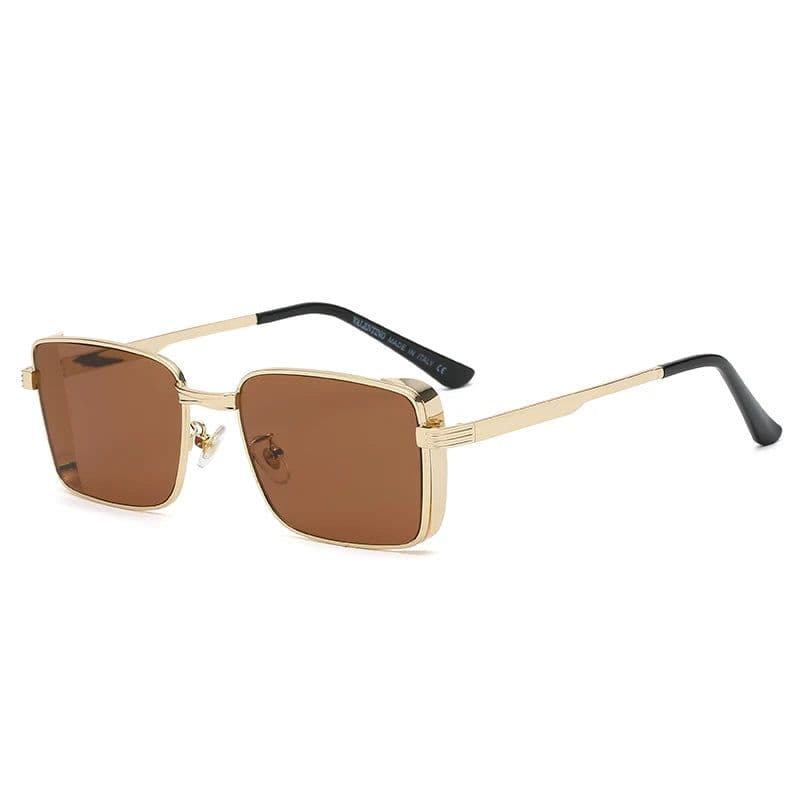 image-Classic Cycling Square Steampunk Sunglasses Luxury Brand Ourdoor Men Women Retro Rectangle Punk Metal Frame Sun Glasses UV400