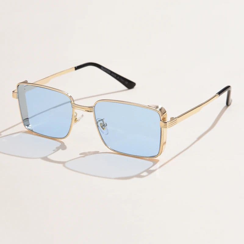 image-Classic Cycling Square Steampunk Sunglasses Luxury Brand Ourdoor Men Women Retro Rectangle Punk Metal Frame Sun Glasses UV400