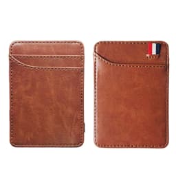 image-New Fashion Slim Men's Leather Magic Wallet Korea Designer Credit Card Holder Women Small Cash Clip Bilfold Man Clamps for Money