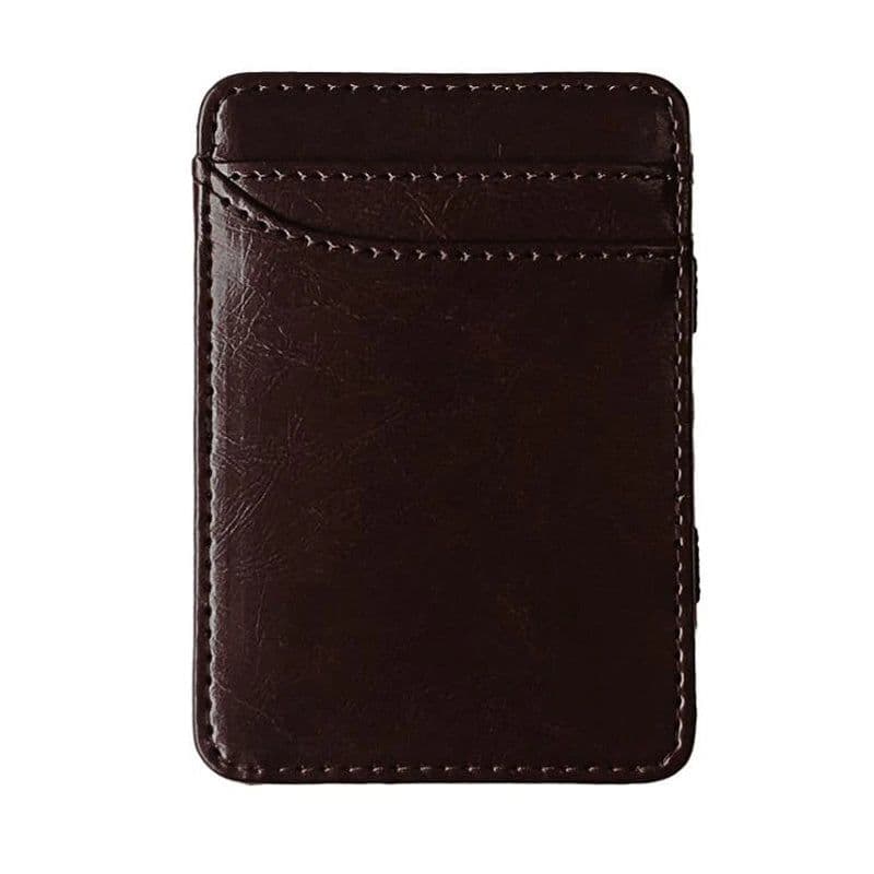 image-New Fashion Slim Men's Leather Magic Wallet Korea Designer Credit Card Holder Women Small Cash Clip Bilfold Man Clamps for Money