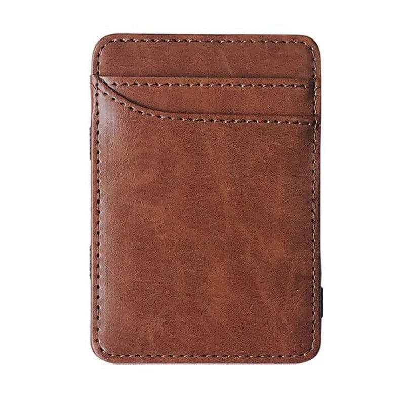 image-New Fashion Slim Men's Leather Magic Wallet Korea Designer Credit Card Holder Women Small Cash Clip Bilfold Man Clamps for Money