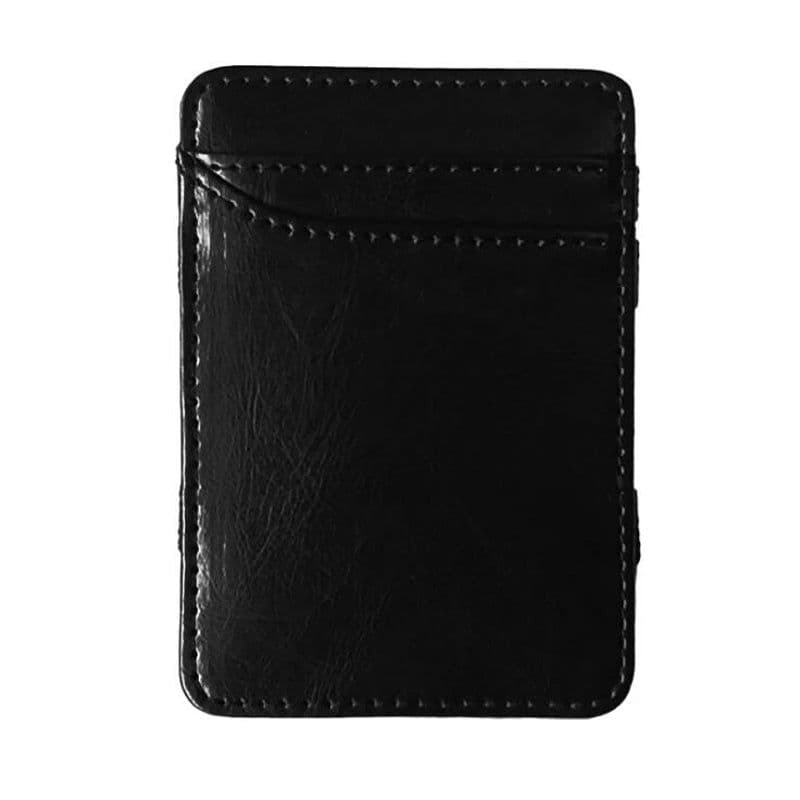 image-New Fashion Slim Men's Leather Magic Wallet Korea Designer Credit Card Holder Women Small Cash Clip Bilfold Man Clamps for Money