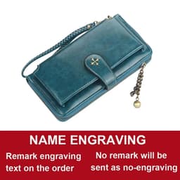 image-Customized Women Wallets Name Engraving Fashion Long PU Leather Quality Card Holder Classic Female Purse Zipper Wallet For Women