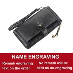 image-Customized Women Wallets Name Engraving Fashion Long PU Leather Quality Card Holder Classic Female Purse Zipper Wallet For Women