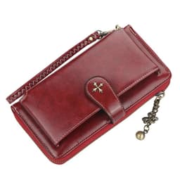 image-Customized Women Wallets Name Engraving Fashion Long PU Leather Quality Card Holder Classic Female Purse Zipper Wallet For Women
