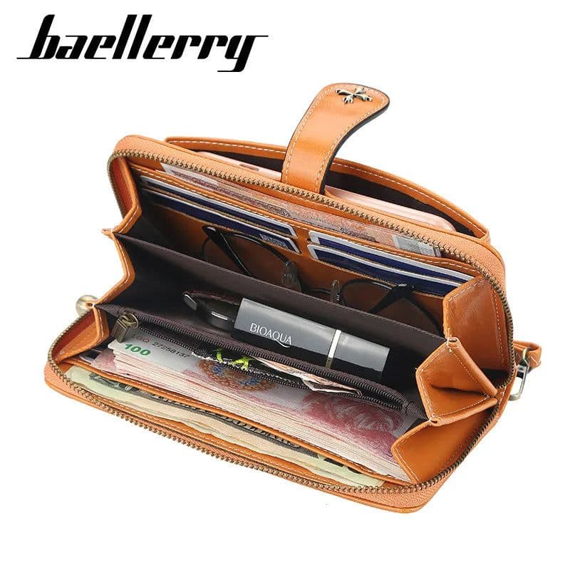 image-Customized Women Wallets Name Engraving Fashion Long PU Leather Quality Card Holder Classic Female Purse Zipper Wallet For Women