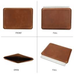 image-CONTACTS FAMILY Retro Leather Laptop Sleeve Case For Macbook Pro Air M2 M3 13 14 16 Inch Cover HP DELL XPS 13 Notebook Bag Men
