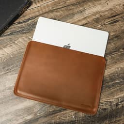 image-CONTACTS FAMILY Retro Leather Laptop Sleeve Case For Macbook Pro Air M2 M3 13 14 16 Inch Cover HP DELL XPS 13 Notebook Bag Men