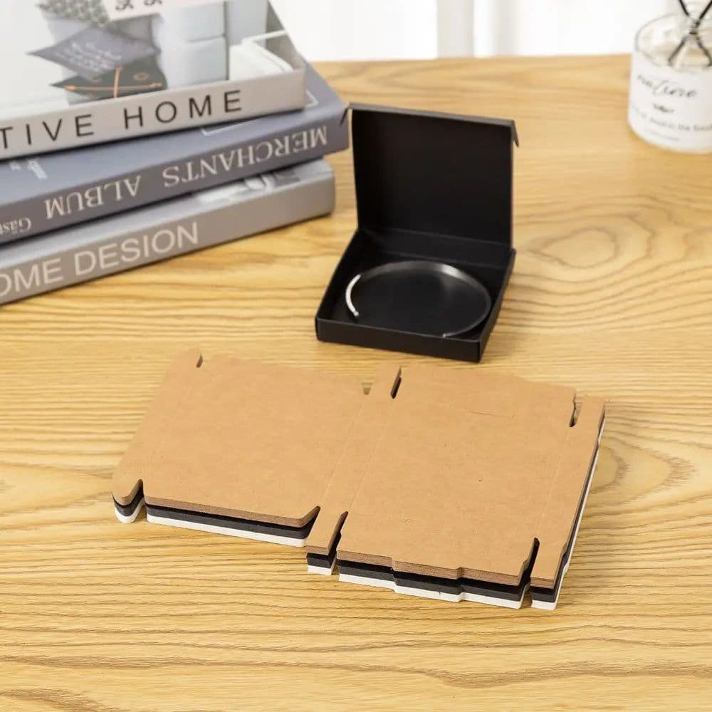 image-30PCS White Black Kraft Paper Jewelry Gift Box Package Holder Storage For Earring Necklace Accessories Wedding Wholesale Bulk