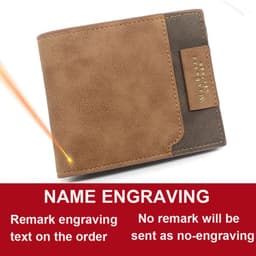 image-2024 Short Men Wallets New Fashion Zipper Coin Pocket Name Engraved Male Purses High Quality Brand Slim Card Holder Men's Wallet