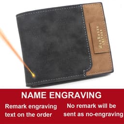 image-2024 Short Men Wallets New Fashion Zipper Coin Pocket Name Engraved Male Purses High Quality Brand Slim Card Holder Men's Wallet
