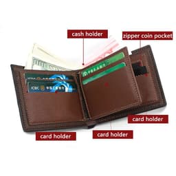 image-2024 Short Men Wallets New Fashion Zipper Coin Pocket Name Engraved Male Purses High Quality Brand Slim Card Holder Men's Wallet