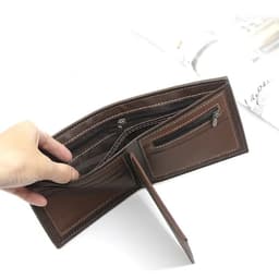 image-2024 Short Men Wallets New Fashion Zipper Coin Pocket Name Engraved Male Purses High Quality Brand Slim Card Holder Men's Wallet