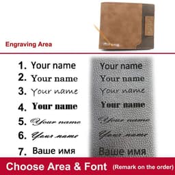 image-2024 Short Men Wallets New Fashion Zipper Coin Pocket Name Engraved Male Purses High Quality Brand Slim Card Holder Men's Wallet
