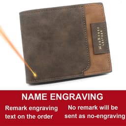 image-2024 Short Men Wallets New Fashion Zipper Coin Pocket Name Engraved Male Purses High Quality Brand Slim Card Holder Men's Wallet
