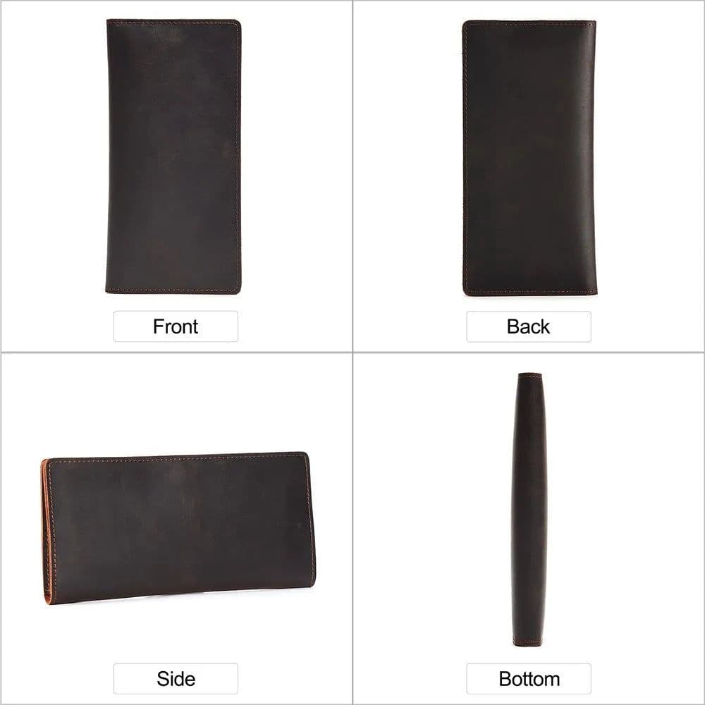 image-JOYIR Genuine Leather Wallet Men Leather Long Wallet Clutch Bag Vintage Male Purse for Checkbook Credit Cards Minimalist Purses