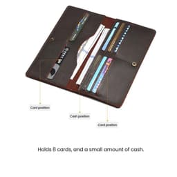 image-JOYIR Genuine Leather Wallet Men Leather Long Wallet Clutch Bag Vintage Male Purse for Checkbook Credit Cards Minimalist Purses