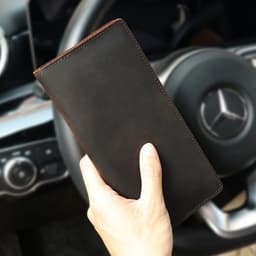 image-JOYIR Genuine Leather Wallet Men Leather Long Wallet Clutch Bag Vintage Male Purse for Checkbook Credit Cards Minimalist Purses