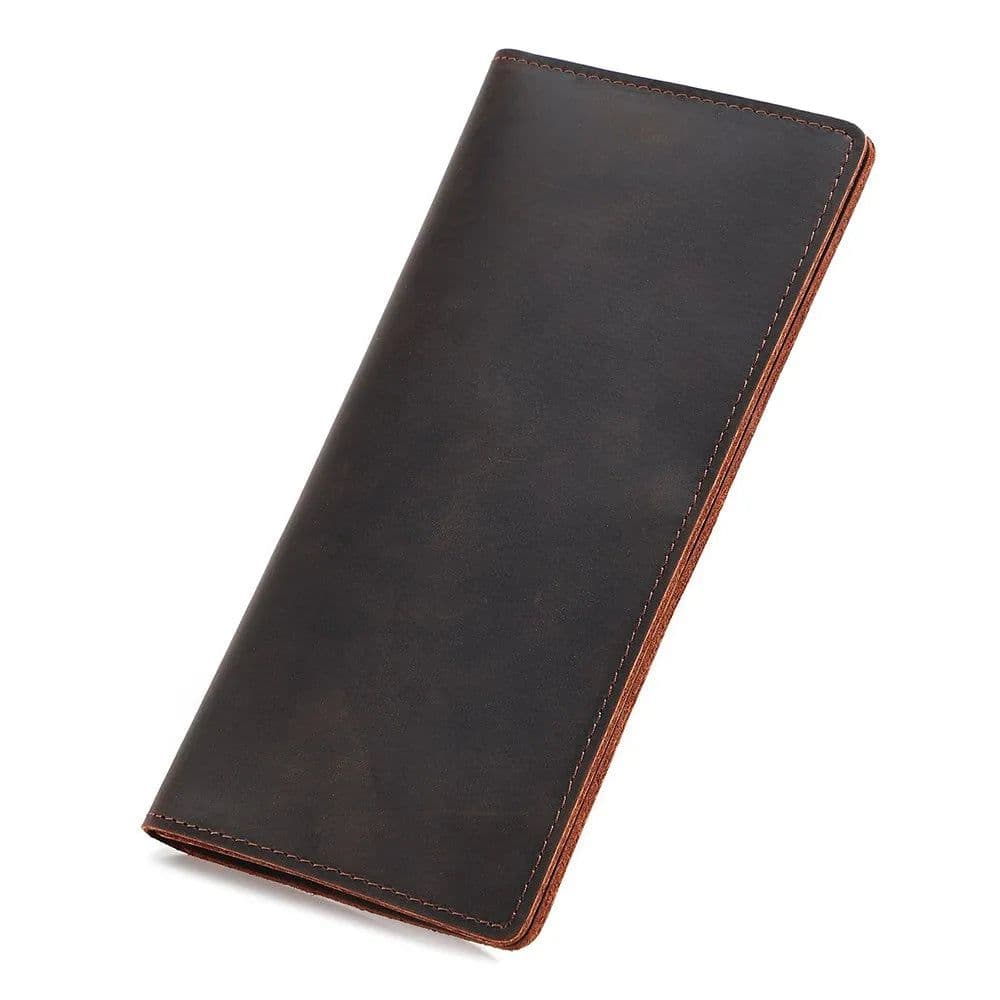 image-JOYIR Genuine Leather Wallet Men Leather Long Wallet Clutch Bag Vintage Male Purse for Checkbook Credit Cards Minimalist Purses