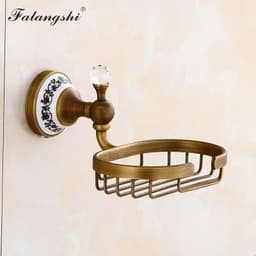 image-Antique Brushed Bathroom Accessories Towel Bar Toothbrush Holder Paper Holder Soap Dish Ceramic Bathroom Hardware Set WB8804