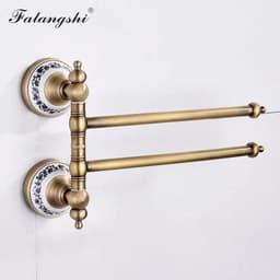 image-Antique Brushed Bathroom Accessories Towel Bar Toothbrush Holder Paper Holder Soap Dish Ceramic Bathroom Hardware Set WB8804