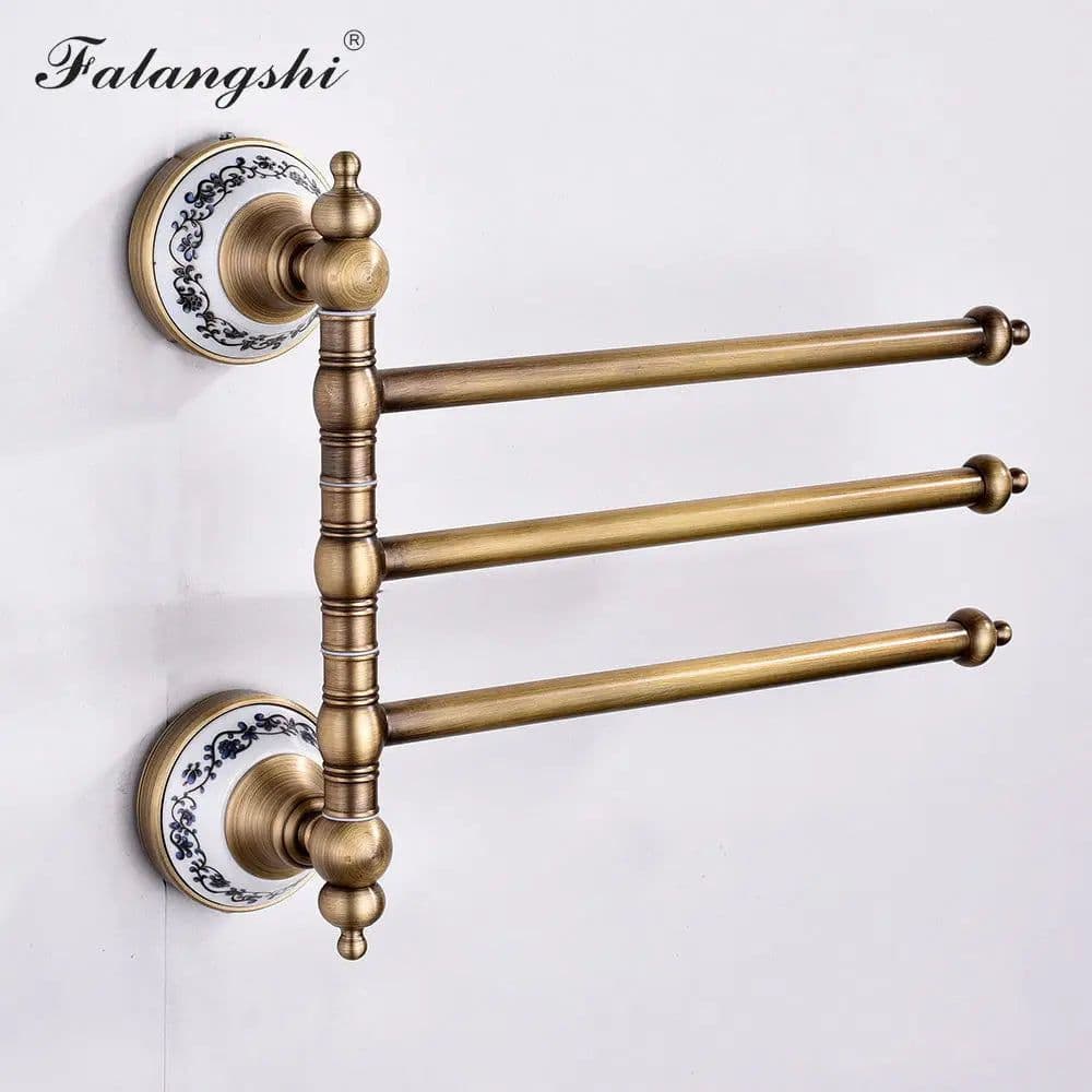 image-Antique Brushed Bathroom Accessories Towel Bar Toothbrush Holder Paper Holder Soap Dish Ceramic Bathroom Hardware Set WB8804