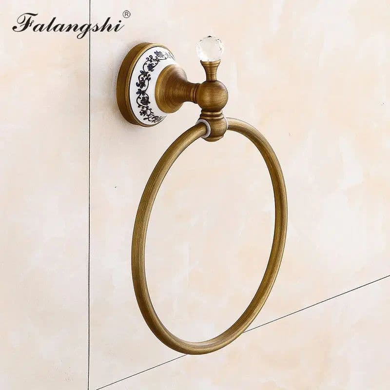 image-Antique Brushed Bathroom Accessories Towel Bar Toothbrush Holder Paper Holder Soap Dish Ceramic Bathroom Hardware Set WB8804