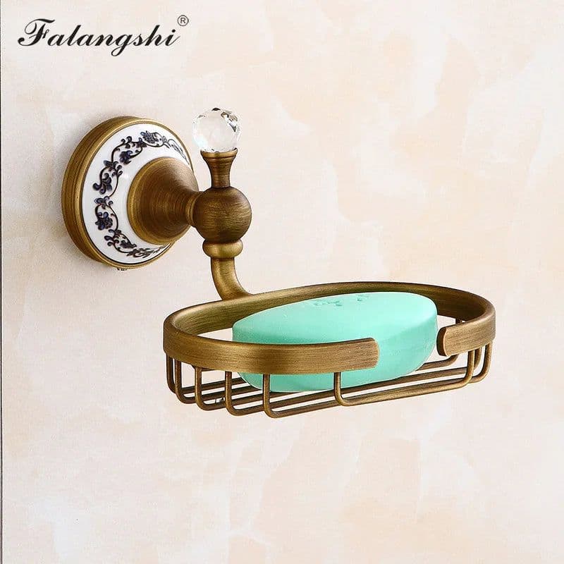 image-Antique Brushed Bathroom Accessories Towel Bar Toothbrush Holder Paper Holder Soap Dish Ceramic Bathroom Hardware Set WB8804