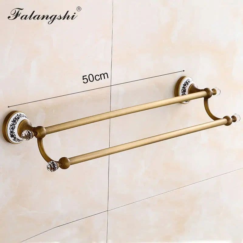 image-Antique Brushed Bathroom Accessories Towel Bar Toothbrush Holder Paper Holder Soap Dish Ceramic Bathroom Hardware Set WB8804