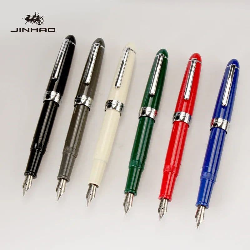 image-1piece JINHAO 992 Silver Clip Fountain Pen 12 Colors for Choose 0.5mm High Quality Ink Pens School and Office Writing Stationery