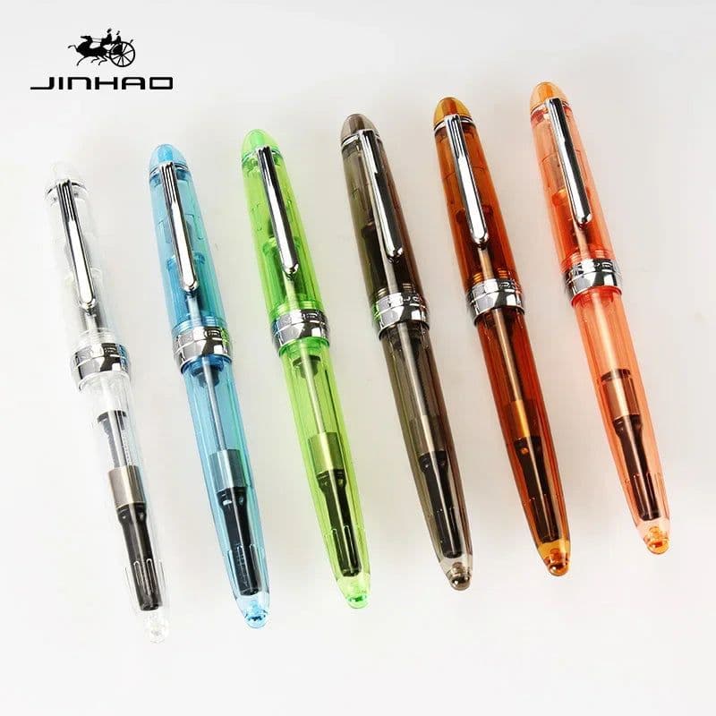 image-1piece JINHAO 992 Silver Clip Fountain Pen 12 Colors for Choose 0.5mm High Quality Ink Pens School and Office Writing Stationery
