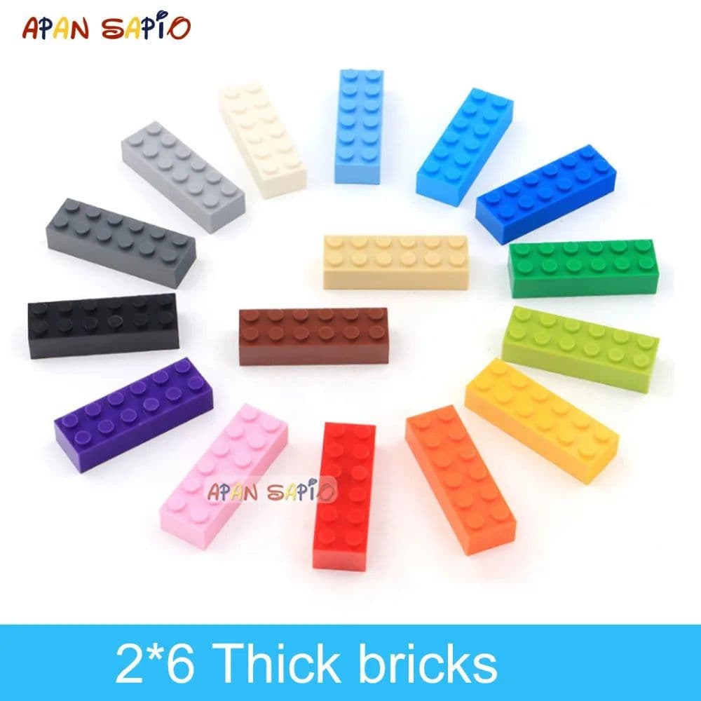 image-20pcs DIY Building Blocks Thick Figures Bricks 2x6 Dots Educational Creative Size Compatible With 2456 Plastic Toys for Children