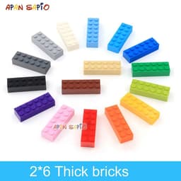 image-20pcs DIY Building Blocks Thick Figures Bricks 2x6 Dots Educational Creative Size Compatible With 2456 Plastic Toys for Children