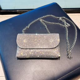 image-JIOMAY Rhinestones Bag for Women 2024 Mini Purses and Handbags Clutch Wallets Ladies PU Leather Chain Party Evening Shoulder Bag