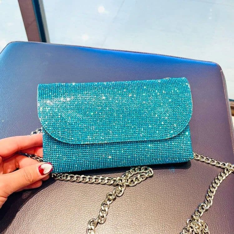 image-JIOMAY Rhinestones Bag for Women 2024 Mini Purses and Handbags Clutch Wallets Ladies PU Leather Chain Party Evening Shoulder Bag