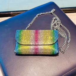 image-JIOMAY Rhinestones Bag for Women 2024 Mini Purses and Handbags Clutch Wallets Ladies PU Leather Chain Party Evening Shoulder Bag