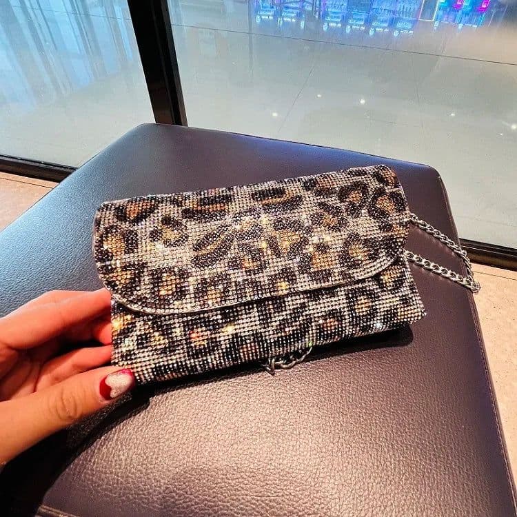 image-JIOMAY Rhinestones Bag for Women 2024 Mini Purses and Handbags Clutch Wallets Ladies PU Leather Chain Party Evening Shoulder Bag