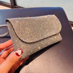 image-JIOMAY Rhinestones Bag for Women 2024 Mini Purses and Handbags Clutch Wallets Ladies PU Leather Chain Party Evening Shoulder Bag
