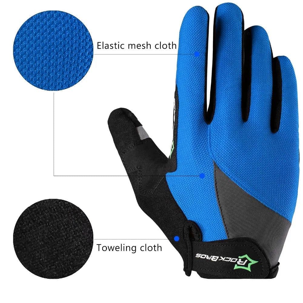 image-ROCKBROS Cycling Gloves Sponge Pad Long Finger Motorcycle Gloves For Bicycle Mountain Bike Glove Touch Screen MTB Gloves