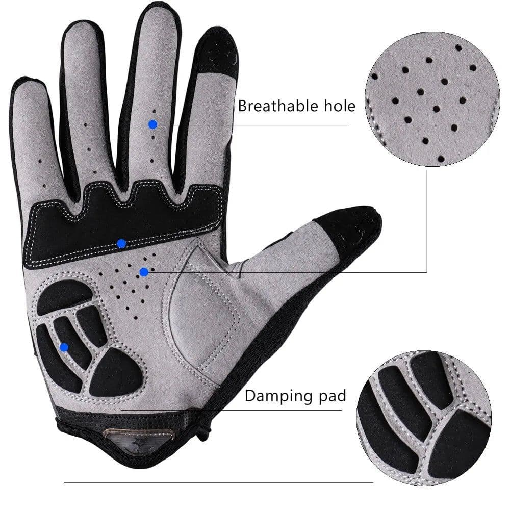 image-ROCKBROS Cycling Gloves Sponge Pad Long Finger Motorcycle Gloves For Bicycle Mountain Bike Glove Touch Screen MTB Gloves