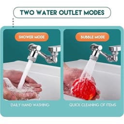 image-Multifunctional Rotatable Extension Faucet Aerator 1080 Degree Swivel Robotic Arm Water Filter Sink Water Tap Bubbler Sink Fit