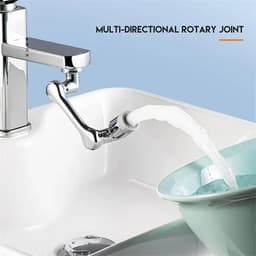 image-Multifunctional Rotatable Extension Faucet Aerator 1080 Degree Swivel Robotic Arm Water Filter Sink Water Tap Bubbler Sink Fit