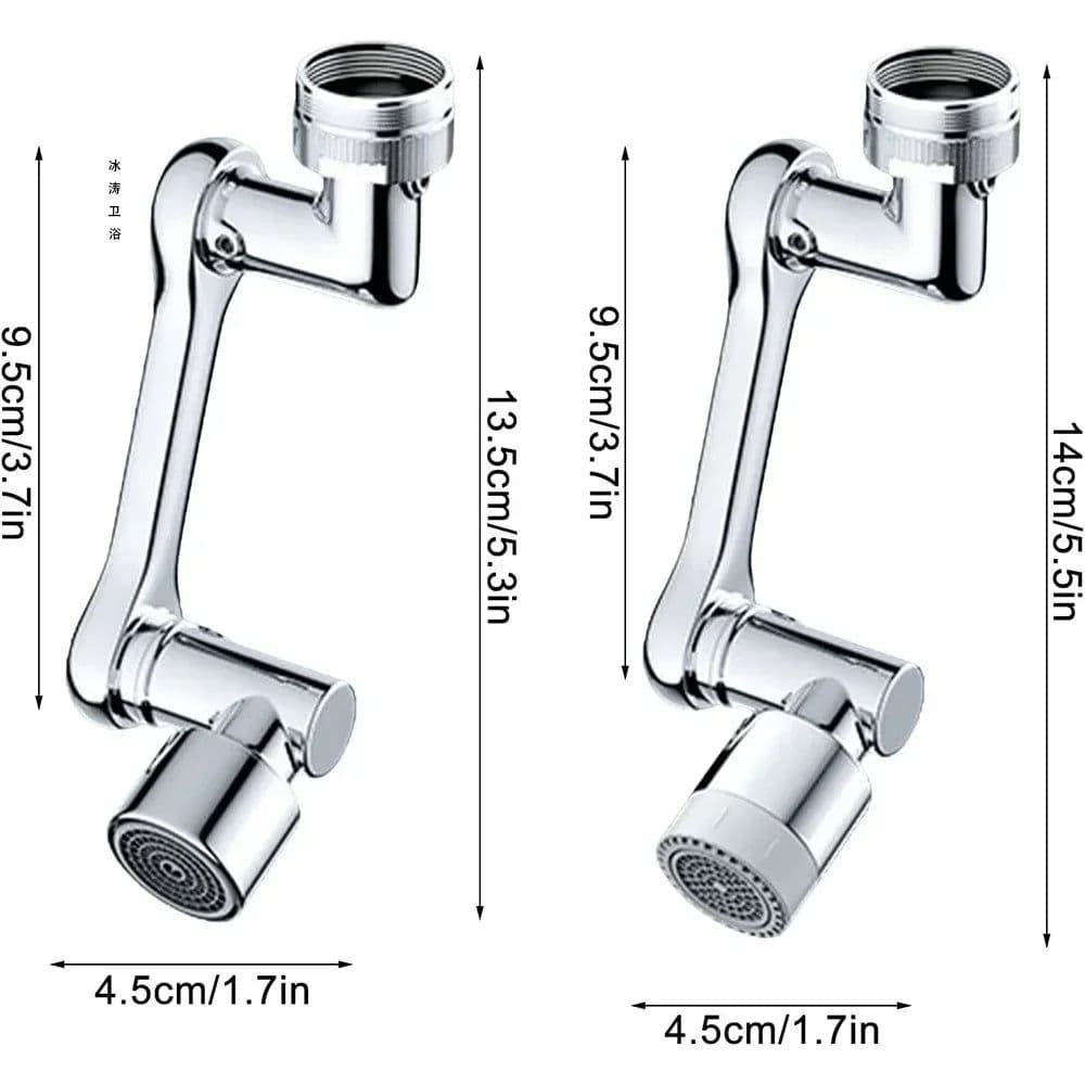 image-Multifunctional Rotatable Extension Faucet Aerator 1080 Degree Swivel Robotic Arm Water Filter Sink Water Tap Bubbler Sink Fit